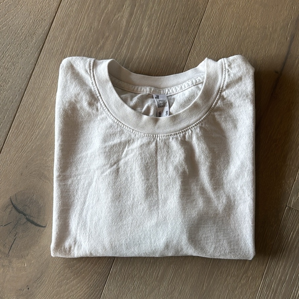 Los Angeles Apparel White Boxy Crop Tshirt OS One Size